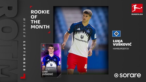 Congratulations to Luka Vušković - September's #BLRookie of the Month! 👏🏆

@HSV_English | #Bundesliga | #Sorare | @Sorare 