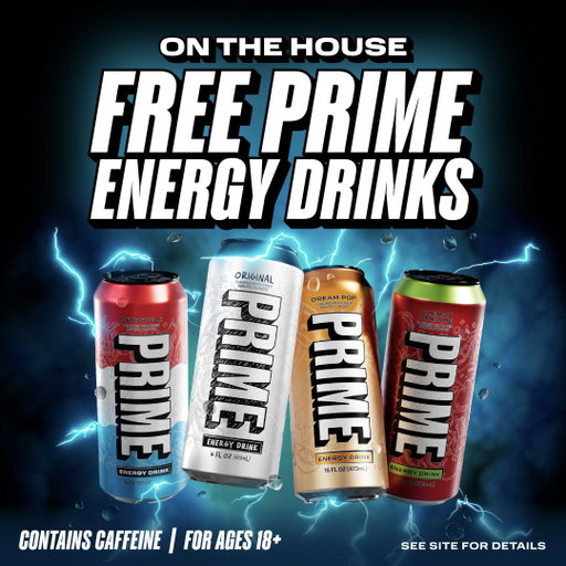 Enjoy a 16oz can of PRIME Energy for FREE now at participating @QuikTrip , @CircleKStores &amp; @VitaminShoppe locations ⚡ For ages 18+. http://bit.ly/4ocyyhb 