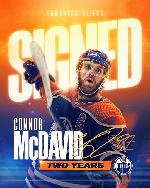 THE CAPTAIN 🫡

The #Oilers have signed forward Connor McDavid to a two-year contract extension with an AAV of $12.5 million! 