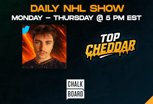 🚨New DAILY NHL Show 🧀x @chellgod - with @ChalkboardHQ 

Monday to Thursday at 5 PM, I will be LIVE with Chelly joining us Tuesdays and Thursdays! 

First stream will be tomorrow, Chelly's first will be Thursday 📽️

#NHLPicks #GamblingX 