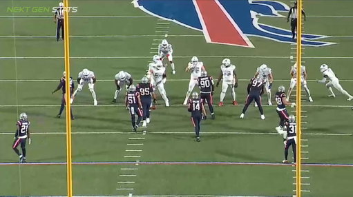 The New England Patriots should be thrilled with how good NT/DT (95) Khyiris Tonga has played through 5 games. #NEPats  

The Tonga signing was one of the most underrated moves of the entire offseason. He has been elite when it comes to stopping the run.
