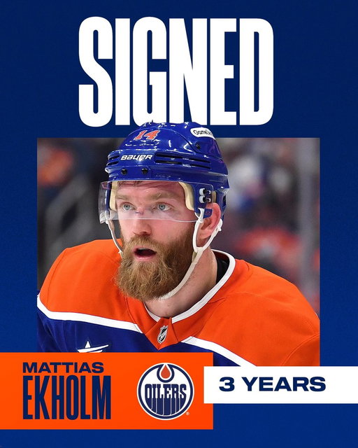 EK YEAH! 💪

The #Oilers have signed defenceman Mattias Ekholm to a three-year contract extension with an AAV of $4 million. 