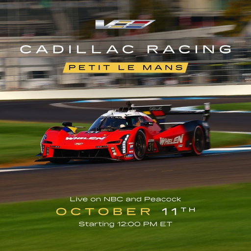Ten hours. One finale. Tune in as Cadillac Racing takes on Petit Le Mans. Watch the first three hours on NBC or stream the whole race on Peacock on October 11th at noon ET. #CadillacRacing 