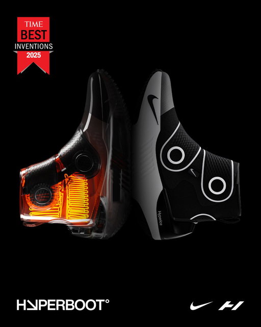 The first of its kind, and now one of #TIMEBestInventions of 2025. 👟

The Hyperboot by Nike x Hyperice brings heat and Normatec dynamic air compression together to accelerate warm up and improve mobility in the feet and ankles.

See more: https://time.com/collections/best-inventions-2025/ 