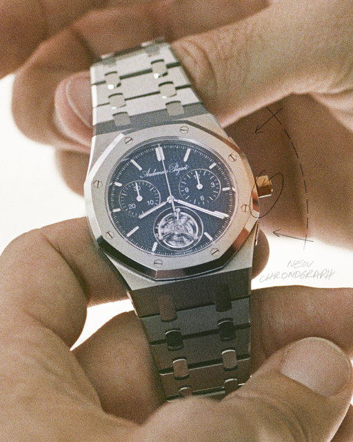 Shaping tomorrow. 
RD#5 continues Audemars Piguet's legacy of pioneering research and development. 
Powered by the all-new Calibre 8100, it is the first Royal Oak to feature both a flyback chronograph and a flying tourbillon - an unprecedented dual-complication in an extra-thin "Jumbo" case.

Ref. RO 26545XT.OO.1240XT.01
Discover the full story: https://t.co/o2qW8YYXxc

#AudemarsPiguet #AP150 #RoyalOak