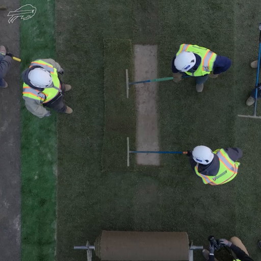The grass has been installed at the Buffalo Bills new stadium.

The Bills currently play on artificial turf, but the new stadium will have natural grass.

To deal with the cold weather, the Bills have installed a heater beneath the surface to melt snow.
