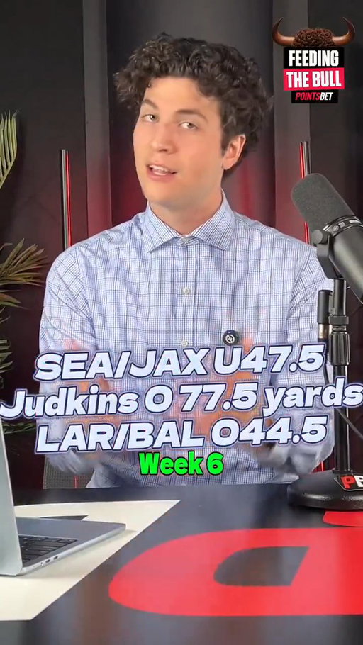 🍴🐂 WE PUT OUR NFL WEEK 6 PICKS ON FEEDING THE BULL!📈

Will Kit go 3/3 this week or will he fumble his picks? Comment below what you think! 🏈

💥 Today: Seahawks v. Jaguars, Rams v. Ravens, and a sneaky Judkins prop. 📉

#FeedingTheBull #PointsBet #PointsBetCanada #football #NFL