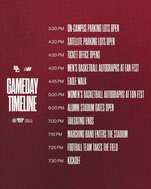 Gameday Timeline ⬇️ 