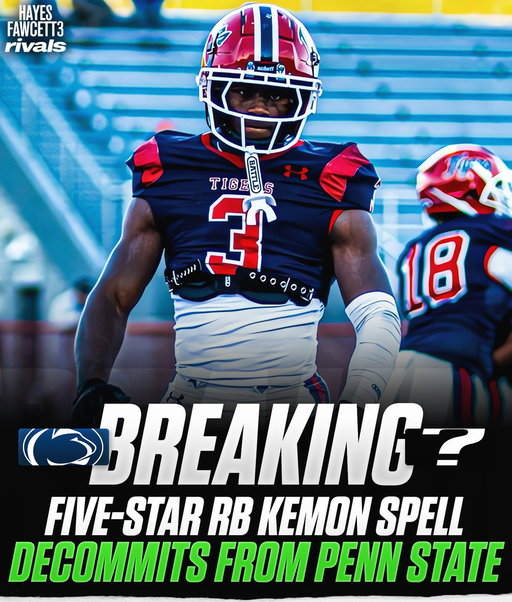 BREAKING: Five-Star RB Kemon Spell has Decommitted from Penn State, he tells me for @rivals

He’s ranked as the No. 1 RB in the 2027 Class on all websites

https://t.co/bSeLYeRfyb 
