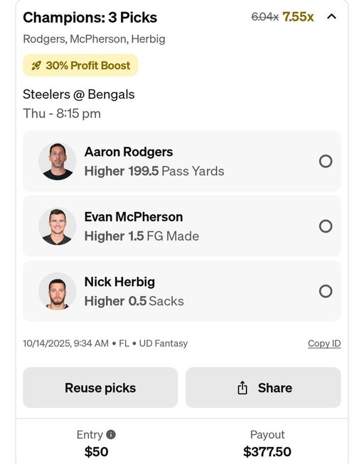 Early TNF pick. NFL season as a whole has been solid but we are only as good as our last picks. Time to swing it back in the right direction fellas. 🤝 @Zirksee 
Use code ZIRK+get $100 in funds after your first $5 entry! https://t.co/acAKAFKNhK 