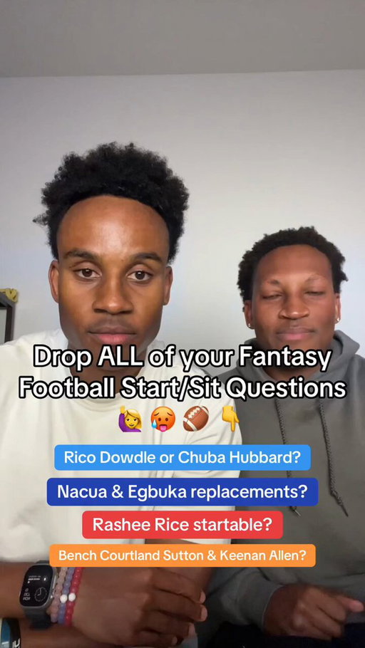 Do you have BURNING start/sit questions or overall questions for week 7 of the fantasy football season?? What to do with Rico Dowdle and Chuba Hubbard both playing? Need Púka Nacua &amp; Emeka Egbuka injury replacements? Is Rashee Rice really startsble? Well rest assured because the 