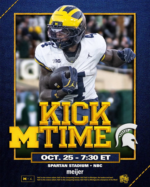 🚨 Kick Time Set at MSU

⏰ 7:30 p.m. 
📍 East Lansing, MI
📺 NBC 