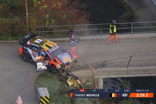 🚨 Big hit for @ThierryNeuville 🚨

Thankfully both he and co-driver Martijn Wydaeghe are OK after hitting this bridge on the opening stage of the day.

#WRC | #CER2025 🇪🇺 