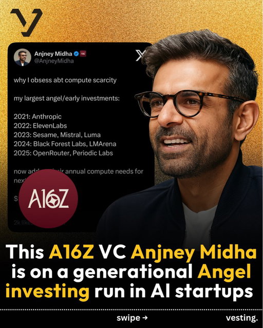 A16Z investor @AnjneyMidha is on a generational angel investing run. 

And he will pay you $1k to correctly guess how much compute his portcos need! 