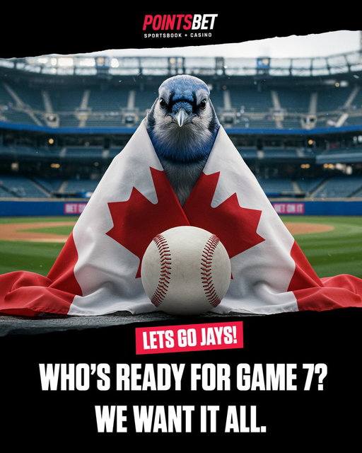This game 7 feels like the last leg of a huge parlay — and we want it ALL! ⚾💙 From coast to coast, Canada’s behind the Jays 🇨🇦💙 Who's ready for game 7?!?!

#PointsBet #PointsBetCanada #BlueJays #ALCS #WorldSeries 
