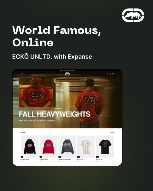 Streetwear is all about presence.
But online, presence = performance.

ECKŌ UNLTD. nails both, using the Expanse theme to turn bold design and massive catalogs into a seamless shopping experience. 👇 
