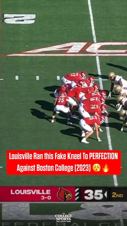Louisville was up 35-14 against Boston College and lined up to take a knee to end the half… until they didn’t 👀

The Cards pulled off one of the best fake kneels you’ll ever see 😮‍💨 