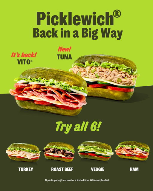 pickle season is back 💚 the internet’s favorite sandwich is returning on 10/27 along with four dill-cious new flavors 