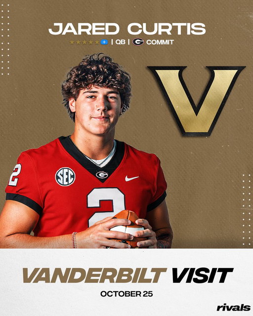 🚨NEWS🚨 Georgia Five-Star Plus+ QB commit Jared Curtis will visit Vanderbilt on Saturday for its matchup against Missouri, @SWiltfong_ reports⚓️

Curtis attended a Vandy practice with his high school coach on Wednesday.

Read: https://t.co/ZTJGbeFrxJ 