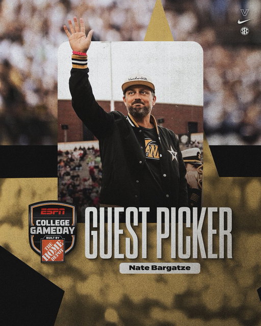 Our own @natebargatze is your @CollegeGameDay guest picker! 
