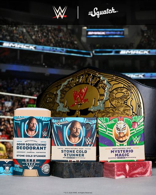 Bring the smackdown to your shower with the new WWE Collection by Dr. Squatch, inspired by Stone Cold Steve Austin and Lucha Legend Rey Mysterio 💥

Shop Now: https://t.co/wnRp4bRjm8 