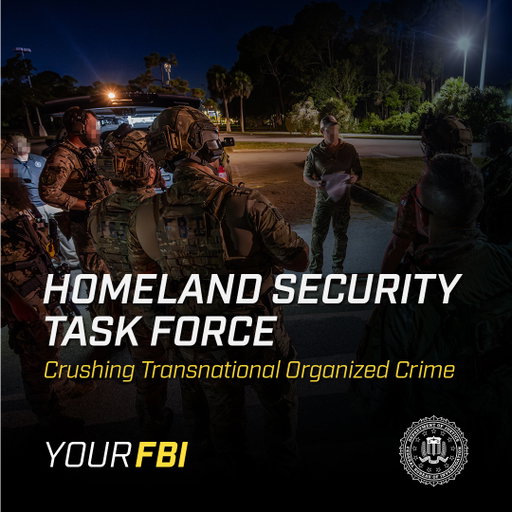 Through the Homeland Security Task Force, #YourFBI has one focus: crushing the presence of transnational criminal organizations operating in our communities. Together with our partners, we are committed to identifying and ending drug cartels, foreign gangs, and criminal organizations threatening public safety and national security.

To learn more about why these task forces were created, what they investigate, and how they are helping restore law and order in our communities, visit: https://t.co/ycxFTZIp9D