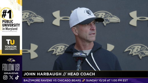Coach Harbaugh says that if QB Lamar Jackson is unable to play QB Tyler Huntley will be next up: 