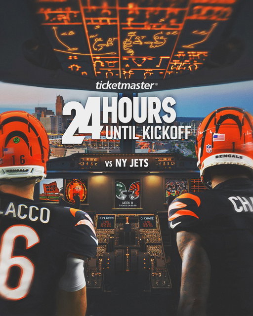 Showtime in 24.

#NYJvsCIN | @Ticketmaster 