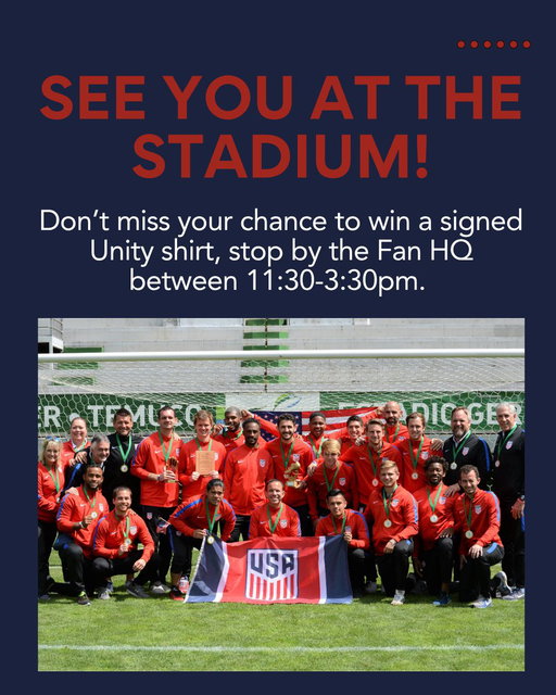 See everyone today @ Pratt &amp; Whitney Stadium to watch the Men’s Deaf National Team take on Germany! Find us in FanHQ from 11:30-3:30pm for exclusive meet/greet, chance to learn ASL &amp; win a signed Unity top! Can’t be there in person, tune in live watch @ 1PM ET on truTV+ HBO Max 