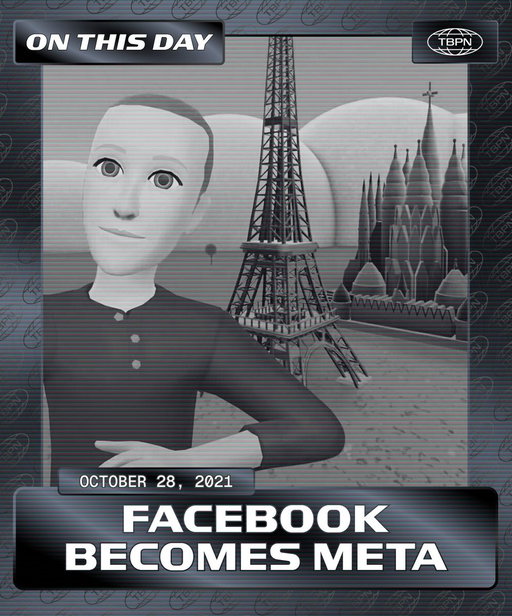 ON THIS DAY: Mark Zuckerberg rebrands Facebook as Meta.

“To reflect who we are and the future we hope to build, I’m proud to share that our company is now Meta... For me, it symbolizes that there is always more to build, and there is always a next chapter to the story.” 