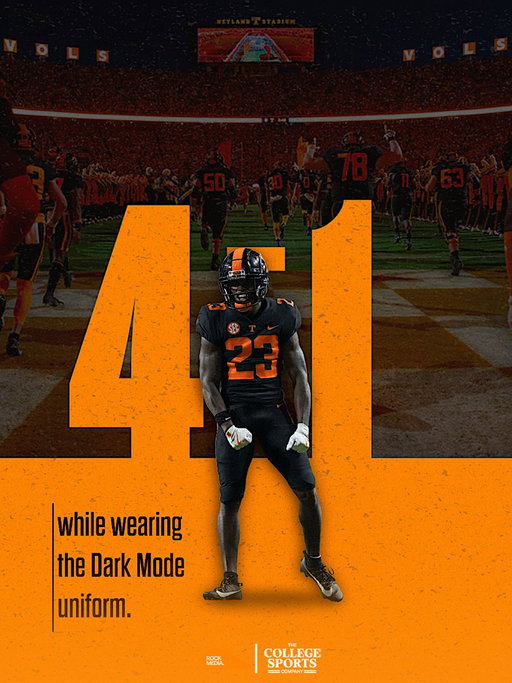 Since the unveiling of the “Dark Mode” in 2021, the Vols have won 4 out of the 5 games they have played while wearing this alternate uniform🔥😮‍💨 