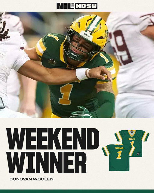 @DonovanWoolen ran all over the field with nine tackles securing the win for NDSU!

Shop his collection today: https://t.co/b0RfF9a6Jv 