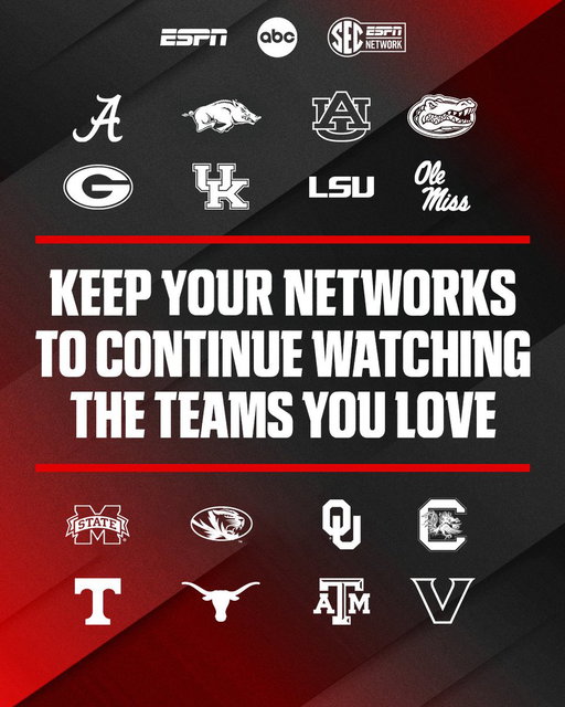 🚨 SEC fans, if you are a YouTube TV customer, you no longer have access to your favorite @SEC sports on ABC, ESPN, ESPN2, ESPNU, ESPNEWS, SEC Network and SEC Network+. 

Fans can take action and keep watching by visiting http://keepmynetworks.com/. 