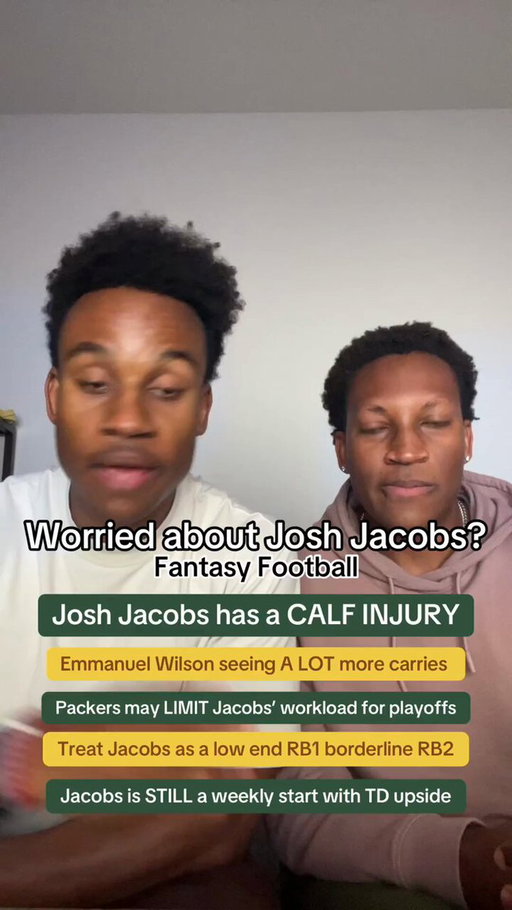 Is it time to be worried about Josh Jacobs? The SimmBros debate what’s going on with Josh Jacobs’ production the last few weeks. Josh Jacobs is playing through a calf injury he suffered a couple weeks ago, and hasn’t looked the same since. He’s not getting his normal workload 