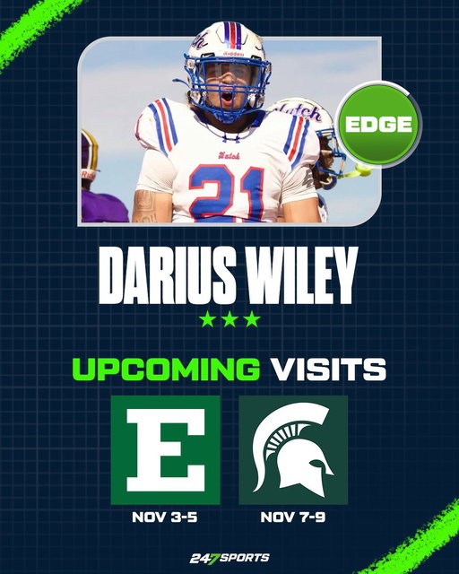 Michigan State and Eastern Michigan getting Hutchinson Community College DL Darius Wiley on official visits this week.

6’7, 255-lb Kentucky native.

https://t.co/WA16PKbLaL 