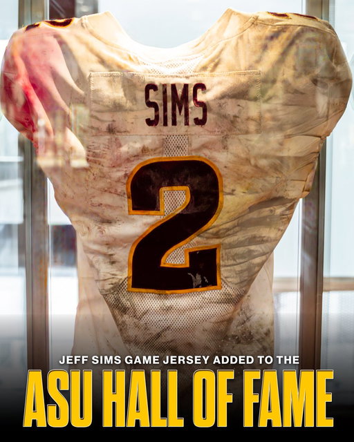 Hall of Fame status ‼️

Jeff Sims game jersey vs Iowa State has officially been added to the Arizona State Athletics Hall of Fame 🔥 