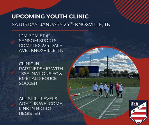 We are excited to announce our 1st 2026 clinic in Knoxville TN the wknd of Jan 24th. As we kick-off 2026 this clinic &amp; many other events are committed to our mission of building grassroots soccer opps for Deaf, hard of hearing, CODA &amp; sibling opps for kids of all skill levs 