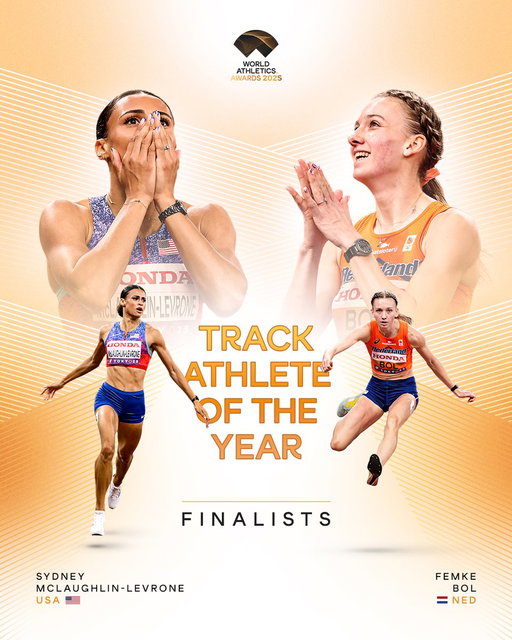 Female Track Athlete of the Year finalists 🙌

Sydney McLaughlin-Levrone 🇺🇸
Femke Bol 🇳🇱

Winner will be announced on 30 November.

#AthleticsAwards 