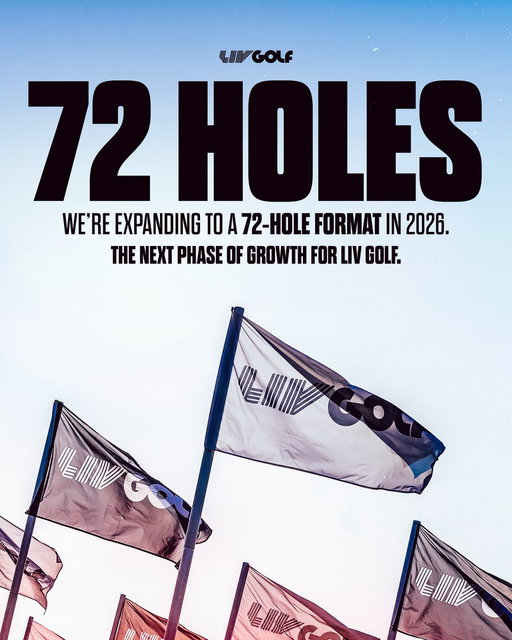 From 54 to 72. In 2026, we’re expanding to a 4-round format, advancing our global growth and bringing more action for fans worldwide. #LIVGolf 