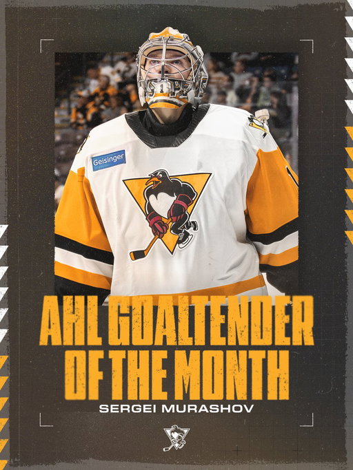 Sergei owned October. And the league took notice.

Sergei Murashov is your AHL Goaltender of the Month.

https://t.co/PkMSLGPp9B 