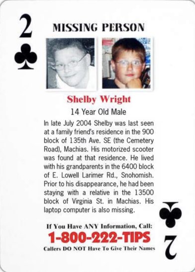 Our card this week is Shelby Wright, the 2 of Clubs from Washington. ♣️

In the summer of 2004, 14-year-old Shelby vanished from the small town of Machias — and what happened next became one of the strangest cases we’ve ever covered. 🧵 