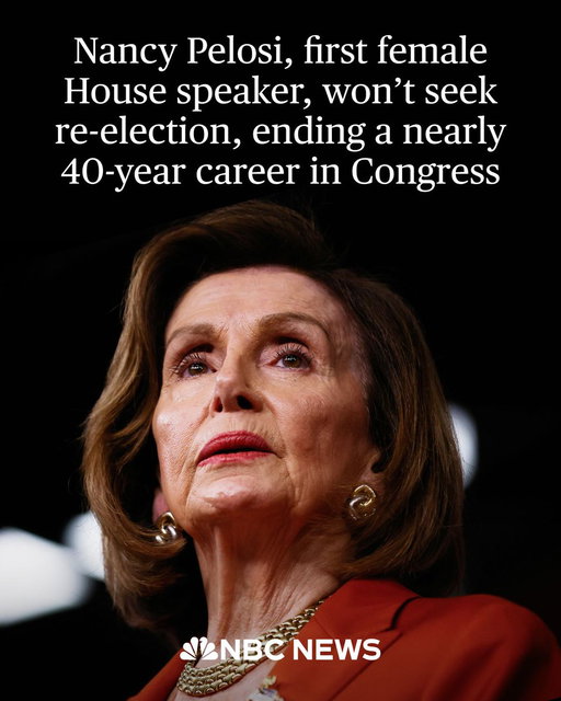 Rep. Nancy Pelosi, who made history as the nation’s first female speaker of the House and twice served in that top job, will not seek re-election to Congress in 2026.

The powerful California Democrat, now 85, led her party in the House for two decades — from 2002 to 2022. Her decision will spark a fierce contest for her liberal, deep-blue San Francisco seat at a moment when Democrats across the country are embracing a new generation of leaders. http://nbcnews.app.link/TFSxDt3M4Xb