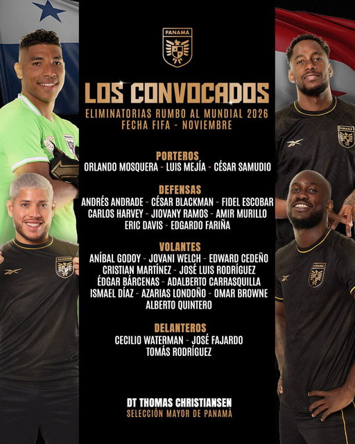 ¡LOS ELEGIDOS PARA EL MES DE LA PATRIA 🇵🇦!

Aquí la lista de convocados de la selección #PanamáMayor 🇵🇦 para los dos últimos partidos de las Eliminatorias rumbo al @FIFAWorldCup 🏆.

Los detalles ▶️ https://t.co/PGzcMGNrot

#MásPanameñosQueNunca🇵🇦 