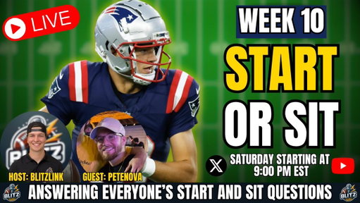 Tune in tonight at 9 PM EST as @blitzlink_ and @SuperrNova38 tackle your start / sit questions for Week 10

Set a reminder ⬇️ 