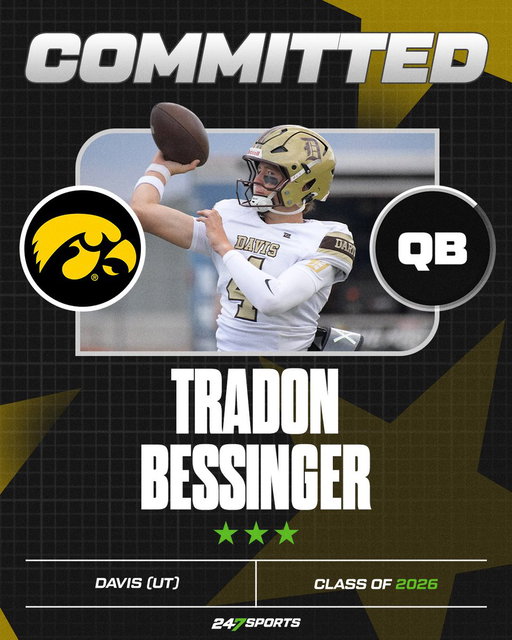 BREAKING: Kaysville (Utah) Davis quarterback Tradon Bessinger has committed to Iowa and discussed what excites him most about joining the Hawkeyes  https://t.co/r88TPbTFmu 