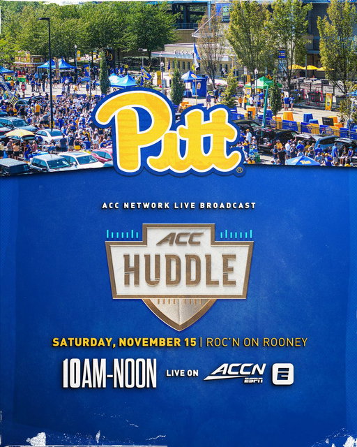 ACC Huddle is coming to @AcrisureStadium before Pitt vs. Notre Dame 📺

📍 Roc’n on Rooney
⏰ 10 AM - 12 PM 