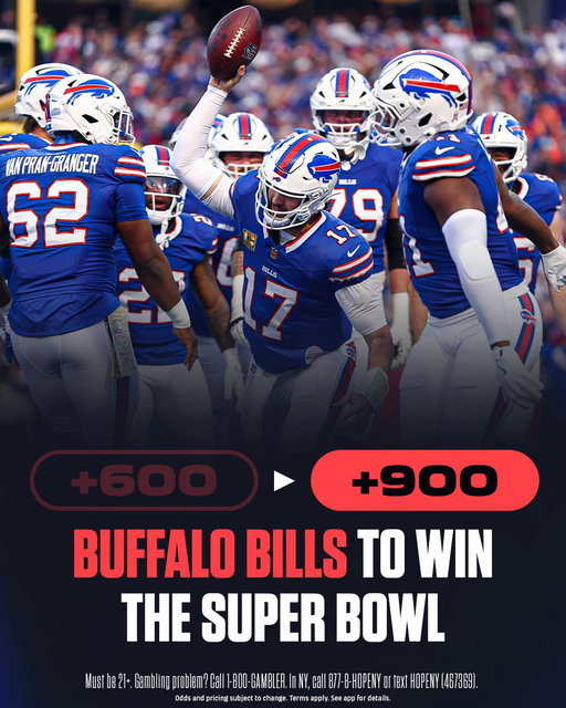 The Bills entered Week 10 at +600 to win the Super Bowl 👀

They are now +900 to win it all following their loss to the Dolphins 😬 