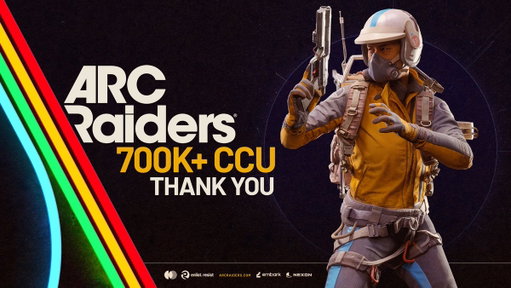 Hey Raiders!
It's been a little over one week since we opened up the tunnels for you to head Topside, and this past weekend we reached over 700,000 concurrent Raiders on the surface! 🥳
We're so happy to have you all here!
The many different ways you play and participate in ARC Raiders have completely blown us away, going far beyond what we ever imagined. You surprise us, you outsmart us, and you keep us on our toes. We wouldn’t have it any other way.
The point being, you all push us to be better, and we’re truly grateful to have you along for this journey.
With love,
The ARC Raiders Team 🫶