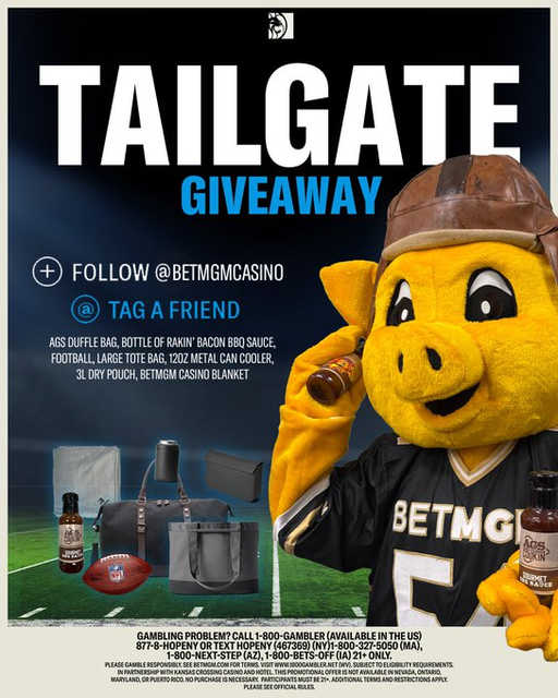🚨GIVEAWAY🚨

We're giving 3 lucky winners a BetMGM x Rakin' Bacon Tailgate Prize Pack 🐷

Here’s how to enter 👇
1️⃣ Follow @BetMGMCasino
2️⃣ Tag a Friend 

Deadline to enter is 11/12 at 11:59pm ET. Winners will be selected at random and contacted on 11/17. Good luck 🏈 https://t.co/0CxGsAtZXo