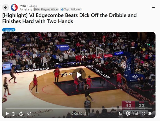 VJ Edgecombe did what??? 